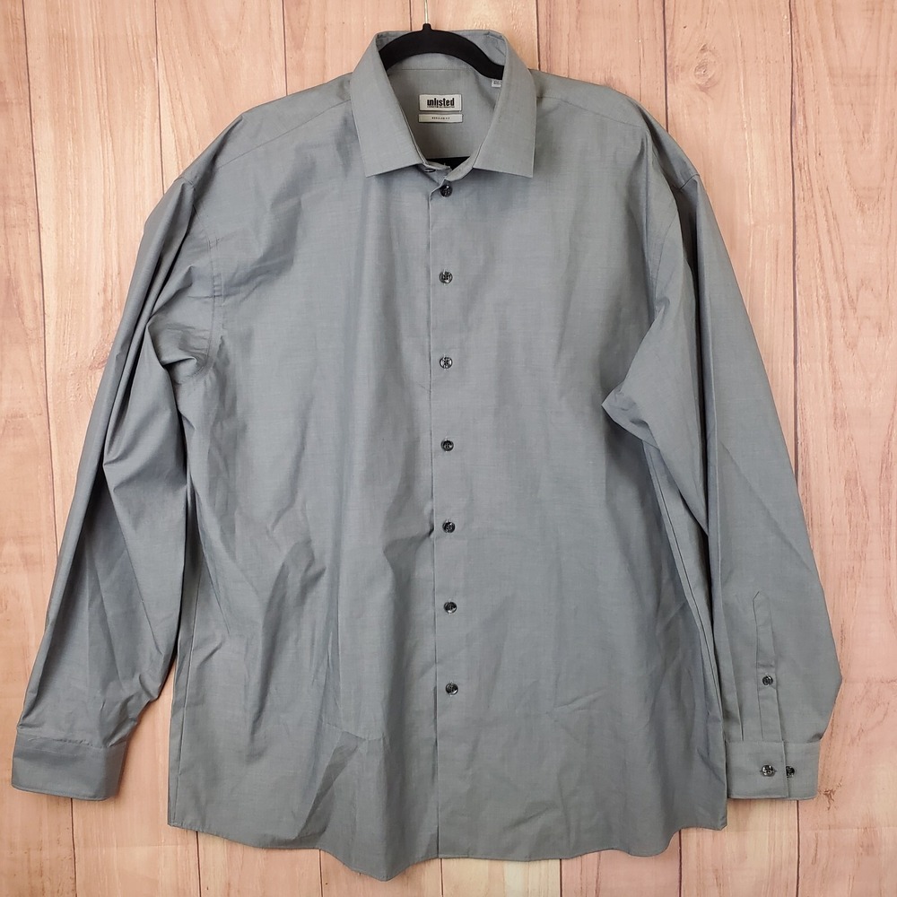 Unlisted Kenneth Cole Long Sleeve Button Up Shirt Sz XL / 2XL Gray NWOT